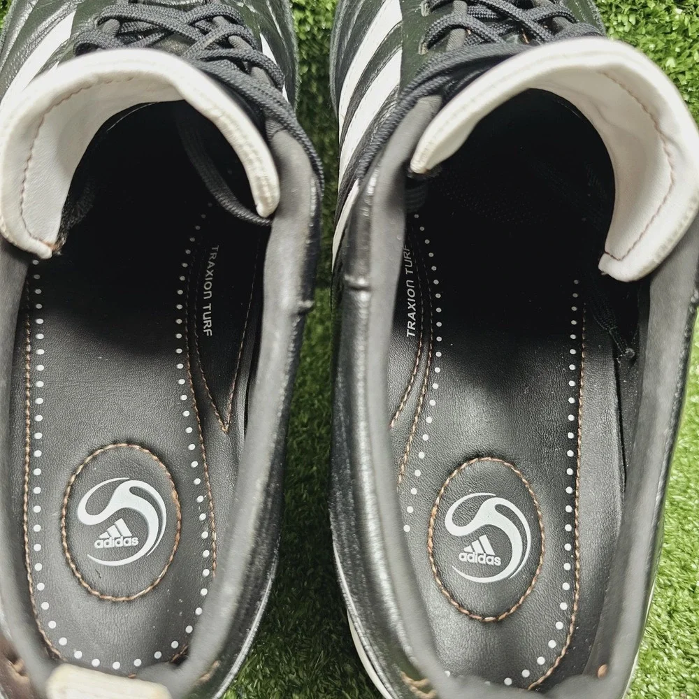 Adidas Adipure TRX Black Leather Indoor Turf Athletic Soccer Shoes Mens 9